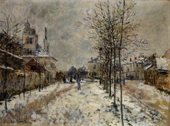 尅勞德 莫奈 The Boulevard de Pontoise at Argenteuil, Snow Effect